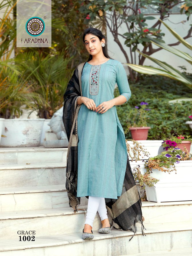 Aradhna Grace 1 New Fancy Ethnic Wear Embroidery Kurti With Dupatta Collection